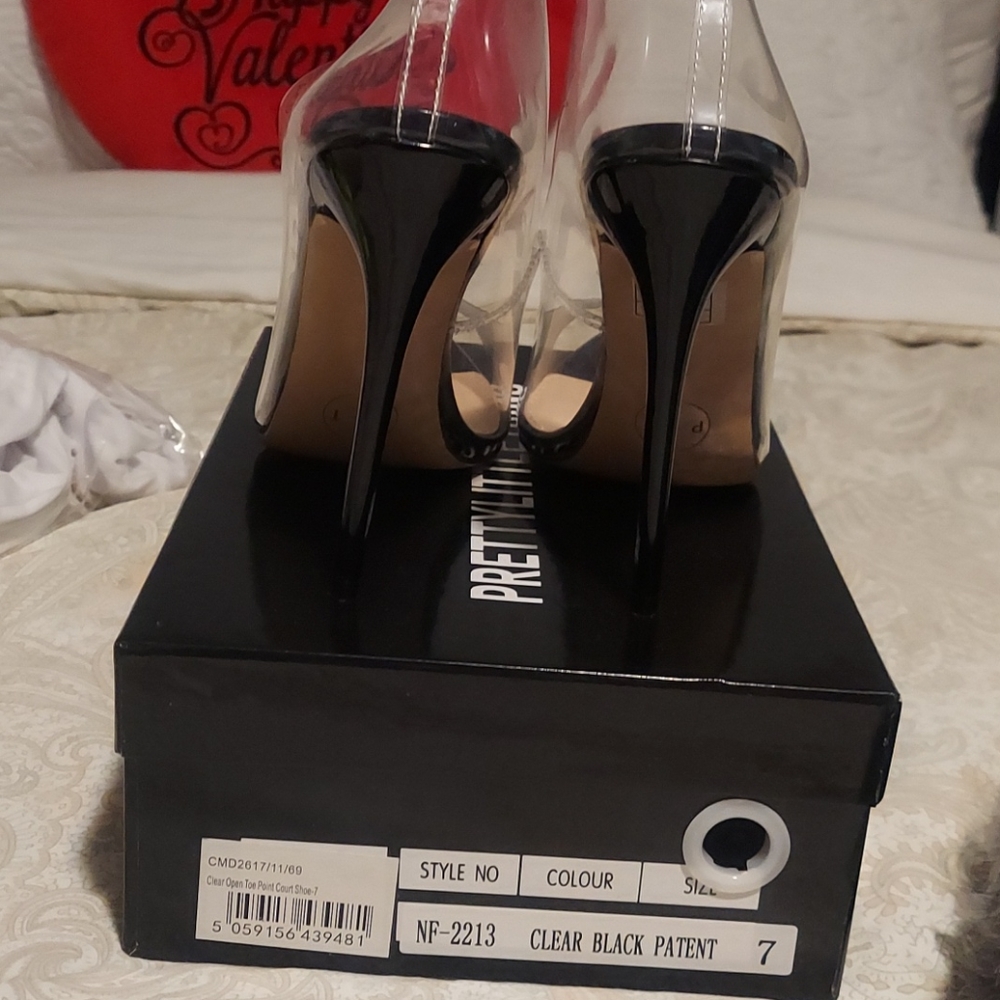 Clear Black heel